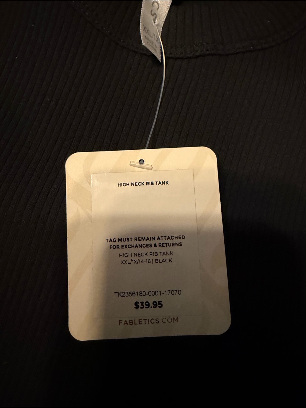 Fabletics Black Ribbed Muscle Tank - Picture 2 of 2